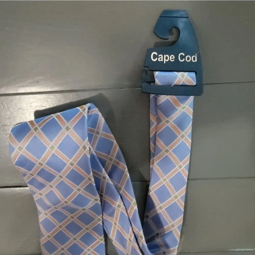 CAPE COD Neckwear Men's Blue Tie with Multicolor diamond Pattern
